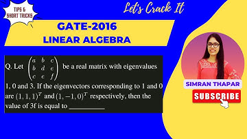 Linear Algebra | GATE - 2016  #gate2024 #csirnetmaths #csirnet #gate #iitjam #linearalgebra