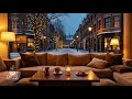 Cozy Winter Coffee Room ☕ Soft Jazz Music | Snowy Ambience for Work, Study &amp; Relax
