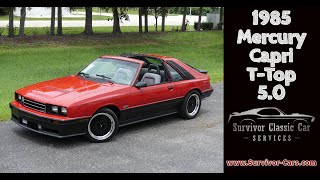 T Tops 1985 Mercury Capri 5.0 Liter V8 for sale Survivor Classic Cars