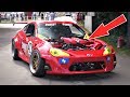 Toyota GT86 with Ferrari V8 Engine Swap Destroying Its Tires on Hillclimb |  9000+rpm NA V8 Sounds!
