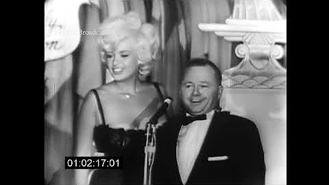 Jayne Mansfield and Mickey Rooney Speech at the Golden Globes (1961), Remastered by SabuCat
