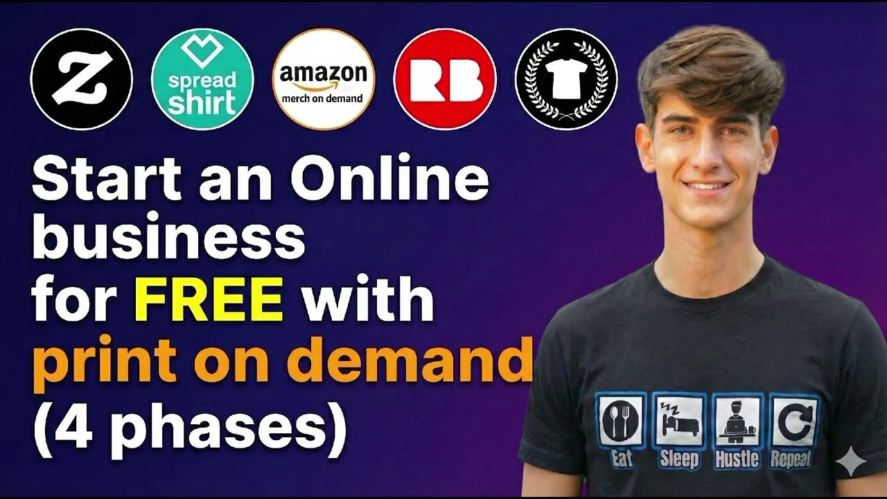 Start an Online business for FREE with print on demand (4 phases)