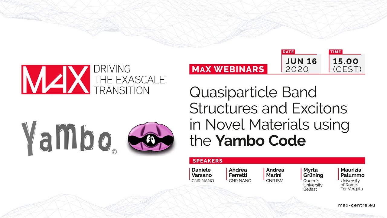 Quasiparticle Band Structures and Excitons in Novel Materials using the Yambo Code