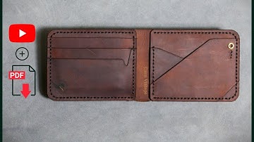 DIY leather bifold wallet for men pdf pattern download