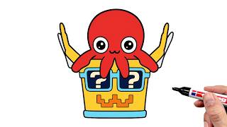 How to Draw Octo Lucky Block (Steal a Brainrot)