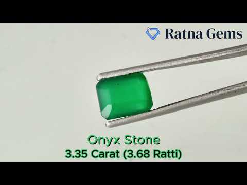Product Video for: Certified Natural Green Onyx Stone (Onex Ratna) 3.35 Carat (3.68 Ratti) Octagon Cut