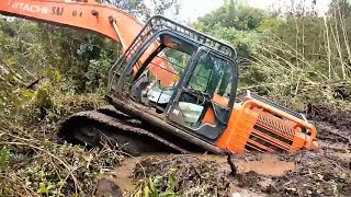EXCAVATOR AMBLAS DI RAWA!!! HITACHI