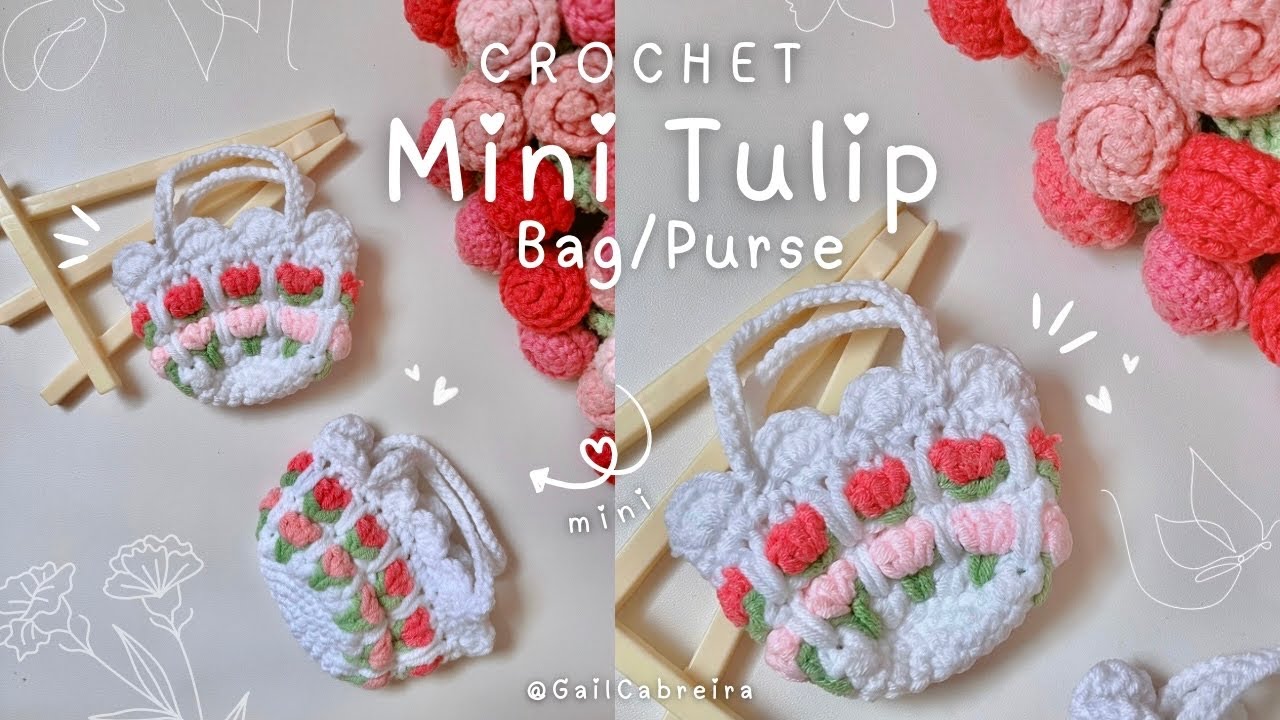 Crochet Mini Tulip Bag 🌷| Mini bag purse / Airpods Case Crochet