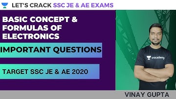 Basic Concept & Formulas of Electronics | Digital Electronic | Target SSC JE & AE 2020 | Vinay Gupta