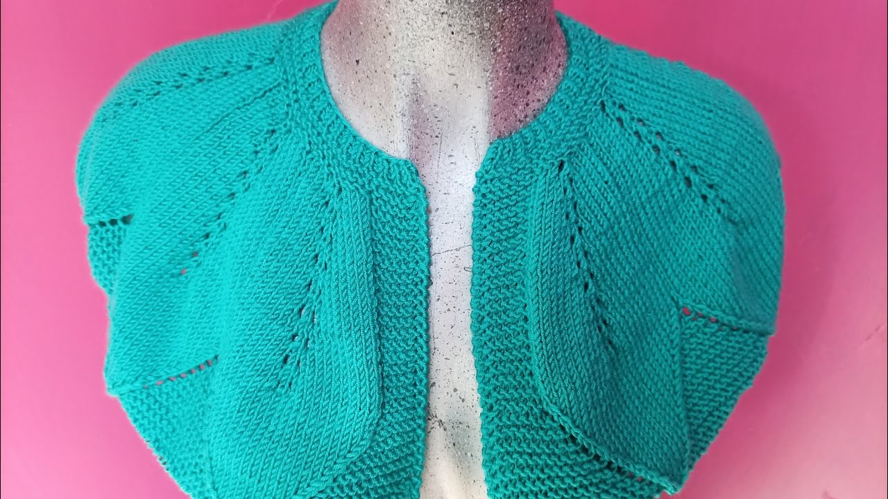 Canesú de Hojas Gigantes a dos Agujas (Adultos)/Tejiendoconleonardo