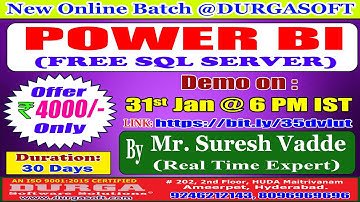 POWER BI (FREE SQL SERVER) Online Training @ DURGASOFT