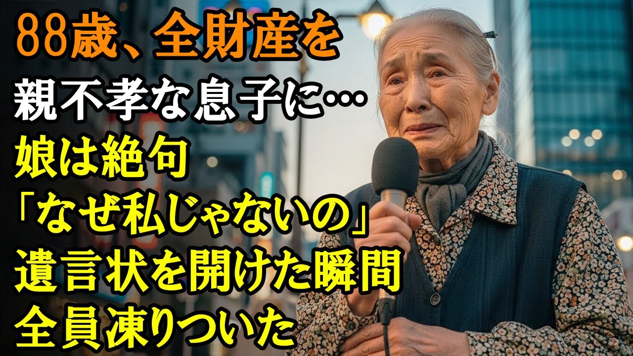 88歳、全財産を親不孝な息子に…娘は絶句「なぜ私じゃないの」遺言状を開けた瞬間、全員凍りついた