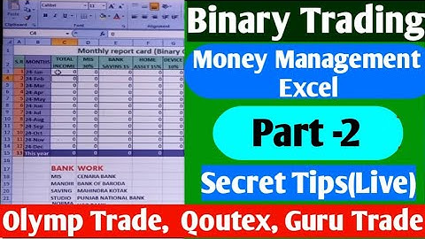 Best Money management excel sheet for binary trading Part 2।  #binary #binaryoptions