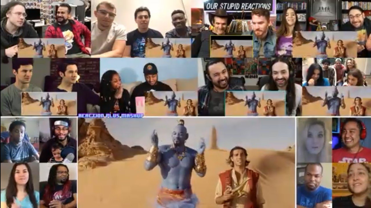 Aladdin Official Trailer Reaction Mashup - YouTube