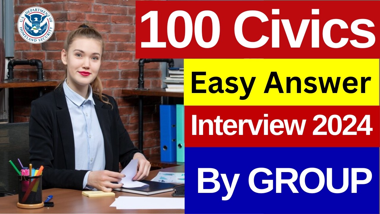 100 CIVICS QUESTIONS 2024 BY 9 GROUPS and FULL ANSWERS for US ...