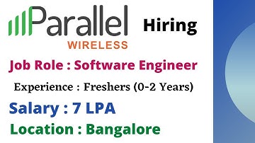 Parallel Wireless Off Campus Hiring Freshers for the Role of Software Engineer |