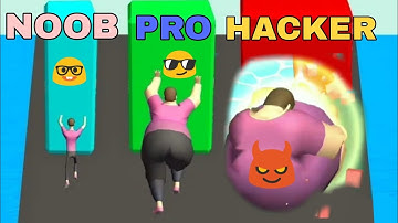 NOOB vs PRO vs HACKER in fat pusher |MAX LEVEL in fat pusher gameplay walkthrough 2021
