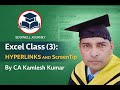 Excel Class (3): Hyperlinks and ScreenTip Explained | Excel in Hindi | By CA Kamlesh Kumar