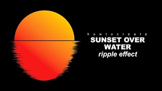 Celebrity Draw with me 🎨 | How to create Sunset Over Water 🌅 Ripple Effect| Adobe Illustrator | Beginners 101 Profile