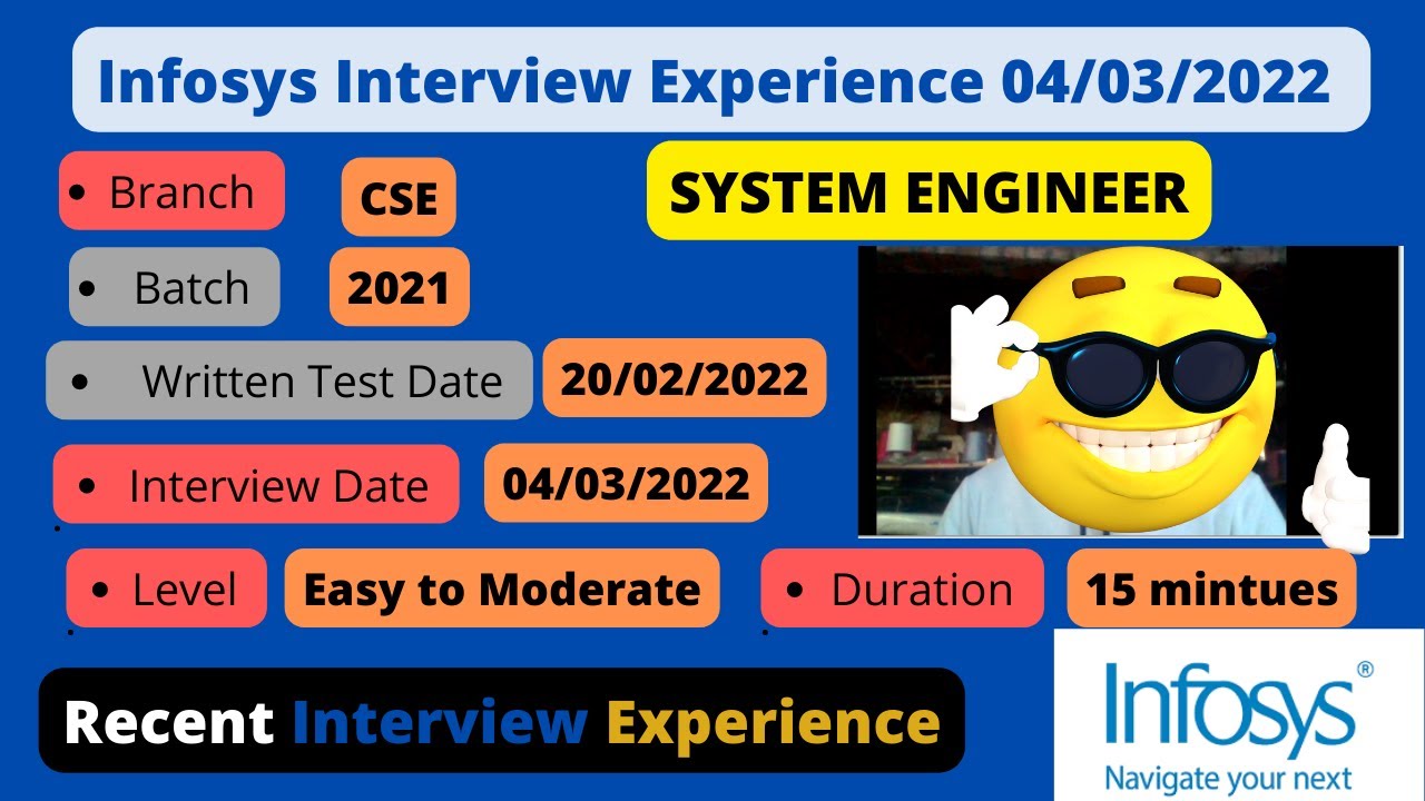 Infosys Recent Interview Experience | 4 March 2022 | System engineer ...