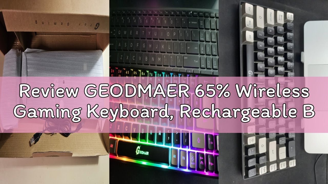 Review GEODMAER 65% Wireless Gaming Keyboard, Rechargeable Backlit Gaming Keyboard, 68 Keys Ultra-Co