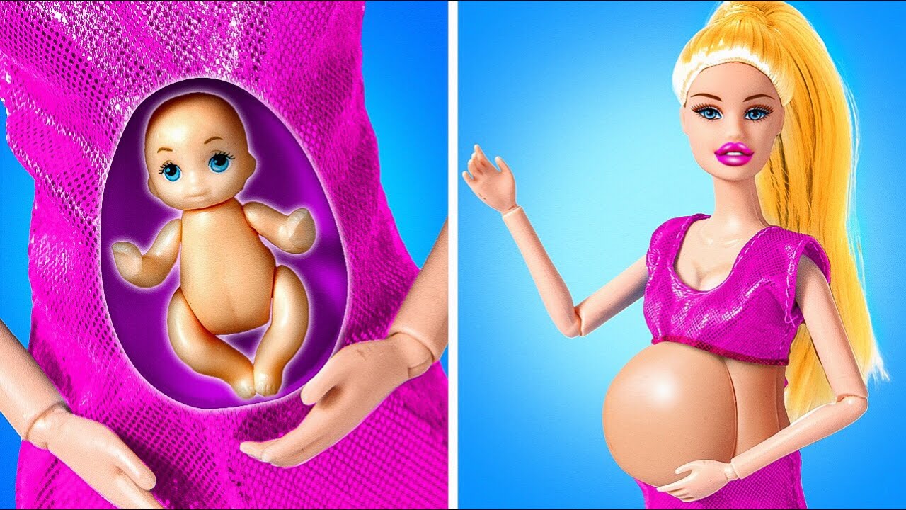  Kunhe Colorida muñeca embarazada real tiene un bebé en su  muñeca mamá barriga : Juguetes y Juegos