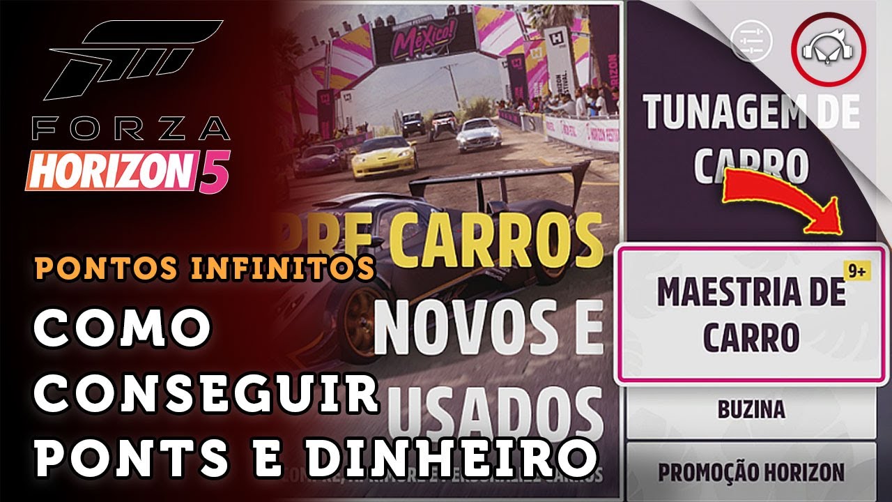 Miniatura do vídeo Forza Horizon 5, Como conseguir dinheiro e pontos de habilidade infinitos (sem glitch) | super dica