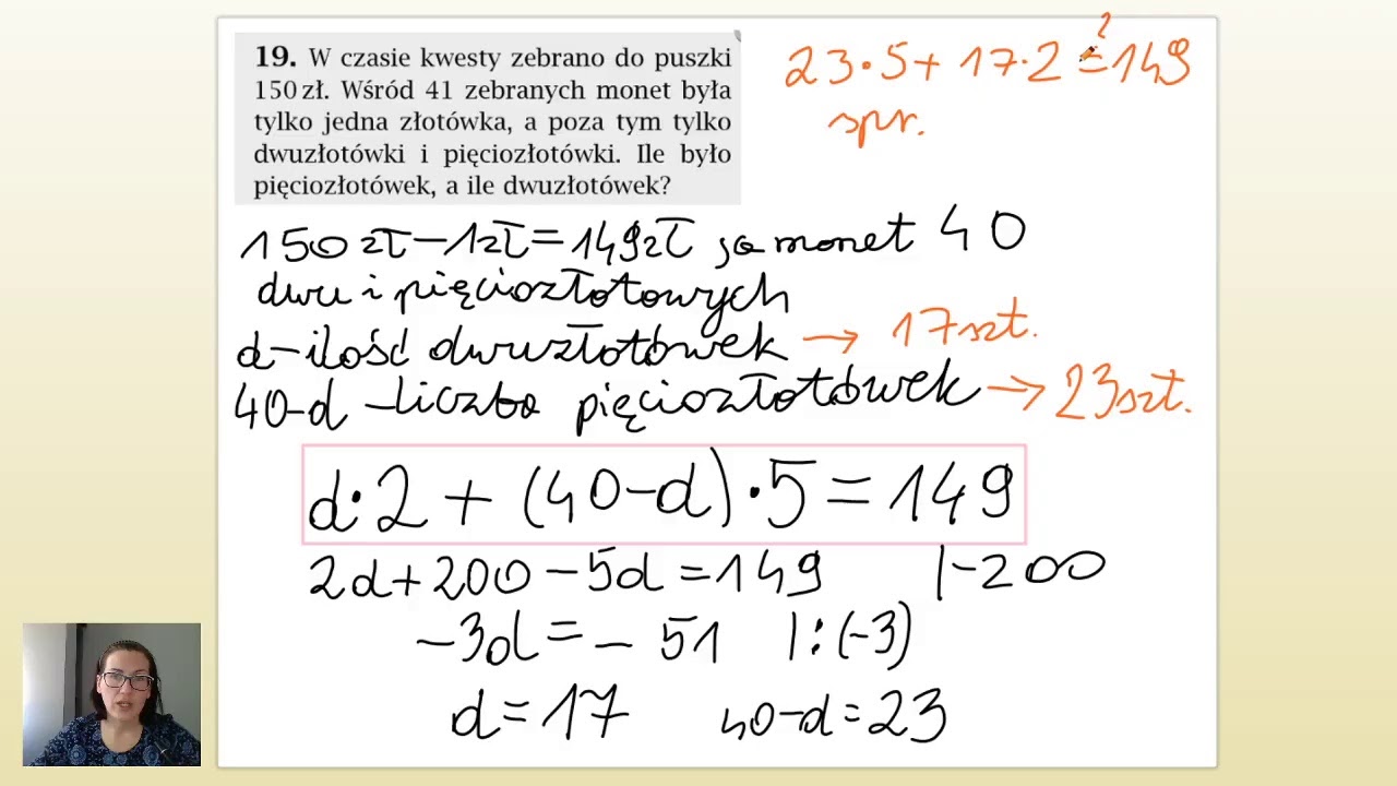 Równania Zadania Tekstowe Klasa 7 Matematyka dla klas 7 Kółko matema. Równania, zadania tekstowe