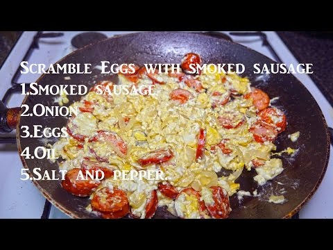 वीडियो: स्मोक्ड सॉसेज और पनीर के साथ तले हुए अंडे