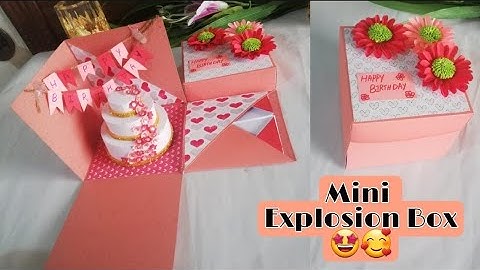 Mini birthday explosion box for him/her complete tutorial #explosionbox #papercraft