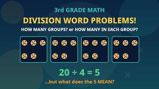 Division Word Problems Explained | Sharing & Grouping | 3rd Grade Math for Kids