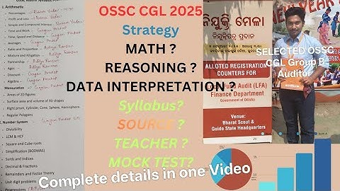 OSSC CGL Prelims 2025,🔥 Math, Reasoning, Data interpretation, Preparation, Strategies📕📲📈📊📘