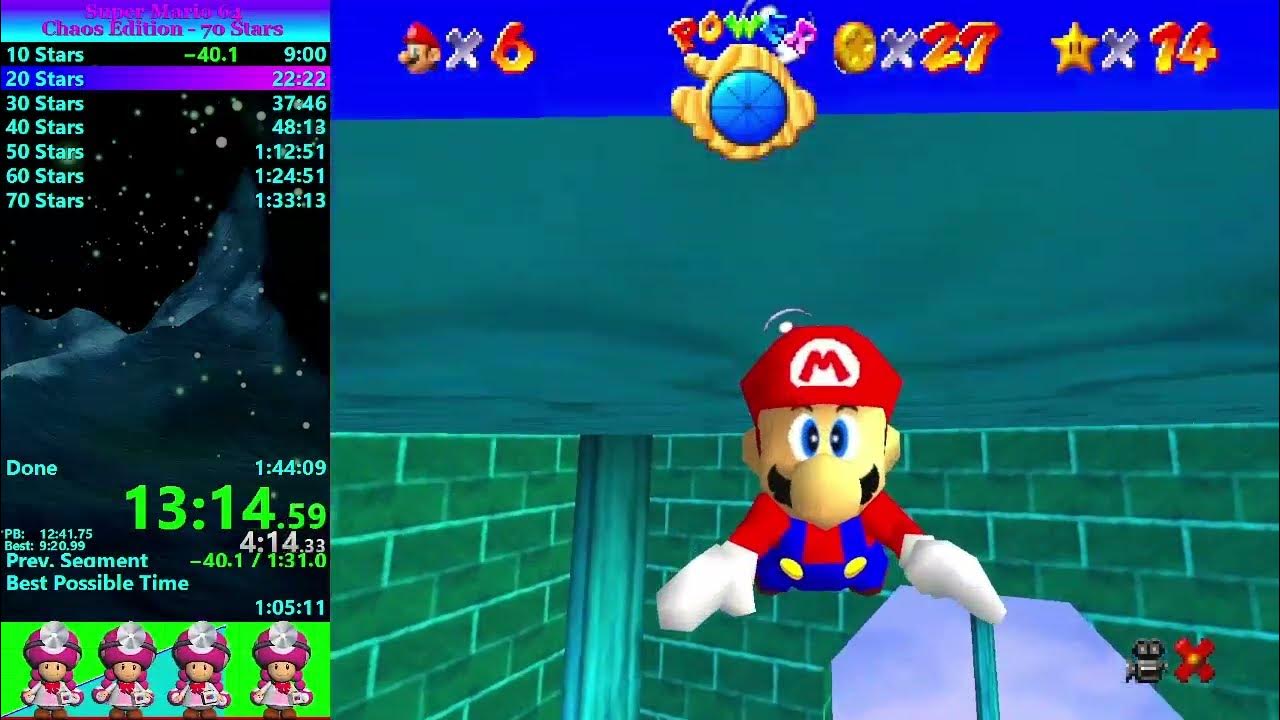 Super Mario 64 Chaos Edition - 70 Stars - 1h 39m 27s - YouTube