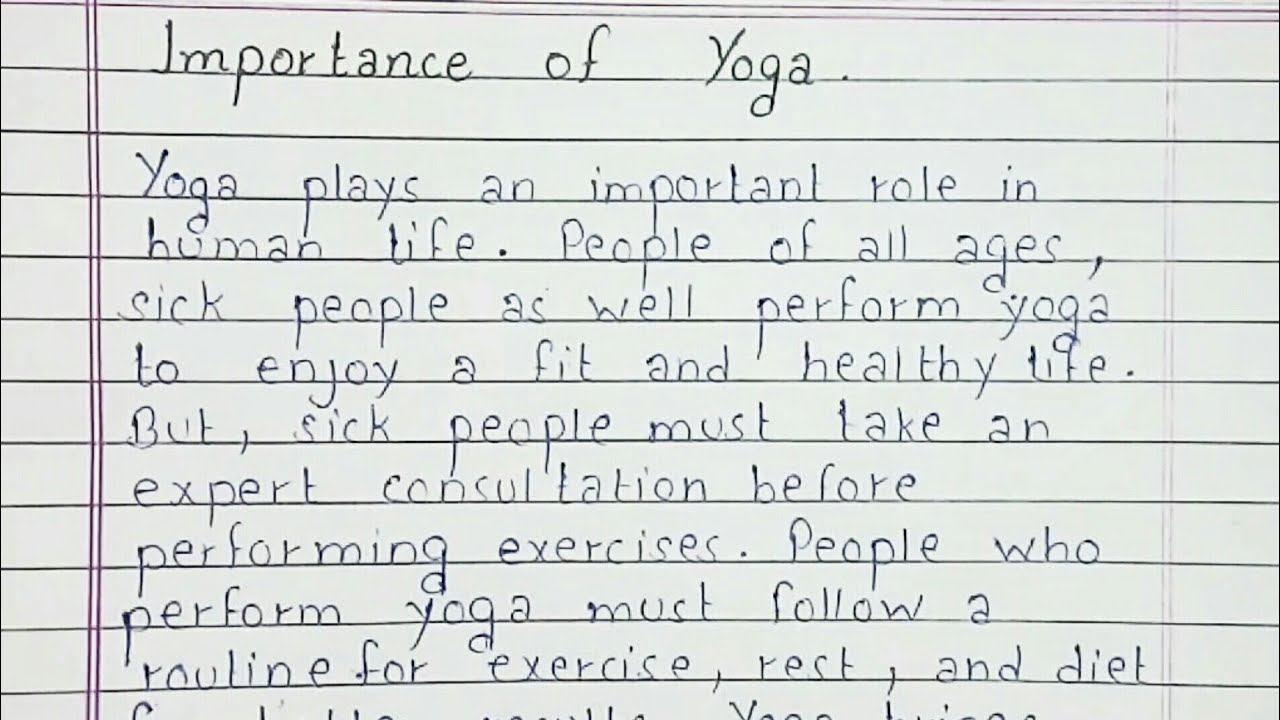 yoga essay writing in english