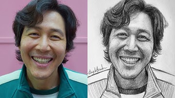 Drawing GI-HUN Player 456 From Squid Game | Timelapse