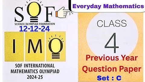 Class 4 || Answer Key  IMO || SET - C || International Maths Olympiads || SOF || #olympiads #class4