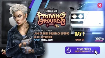 Proving Grounds: Day 1 Warm-up | 1985 Lamborghini Countach LP5000 Quattrovalvole | NFS No Limits
