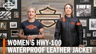 Harley-Davidson Women's Hwy-100 Waterproof Leather Motorcycle Jacket Overview