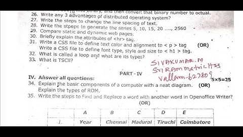 11th Computer Application - Public Exam Model Question Papers 2019 (Tirunelveli District) | (EM)