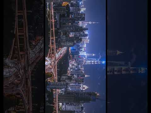 Shanghai Aerial view Night 8K
