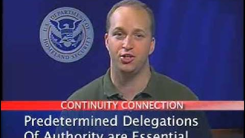 Business Continuity Planning - Delegation Of Authority