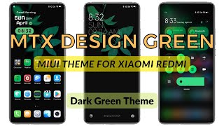 Dark MIUI Theme: MTX DESIGN GREEN screenshot 3