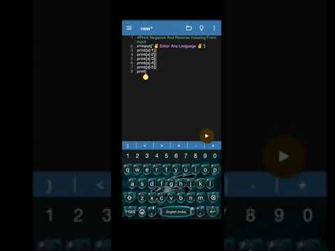 # Print Negative Index and Reverse Index From Input | In Pydroid 3 App| Python Programming Language