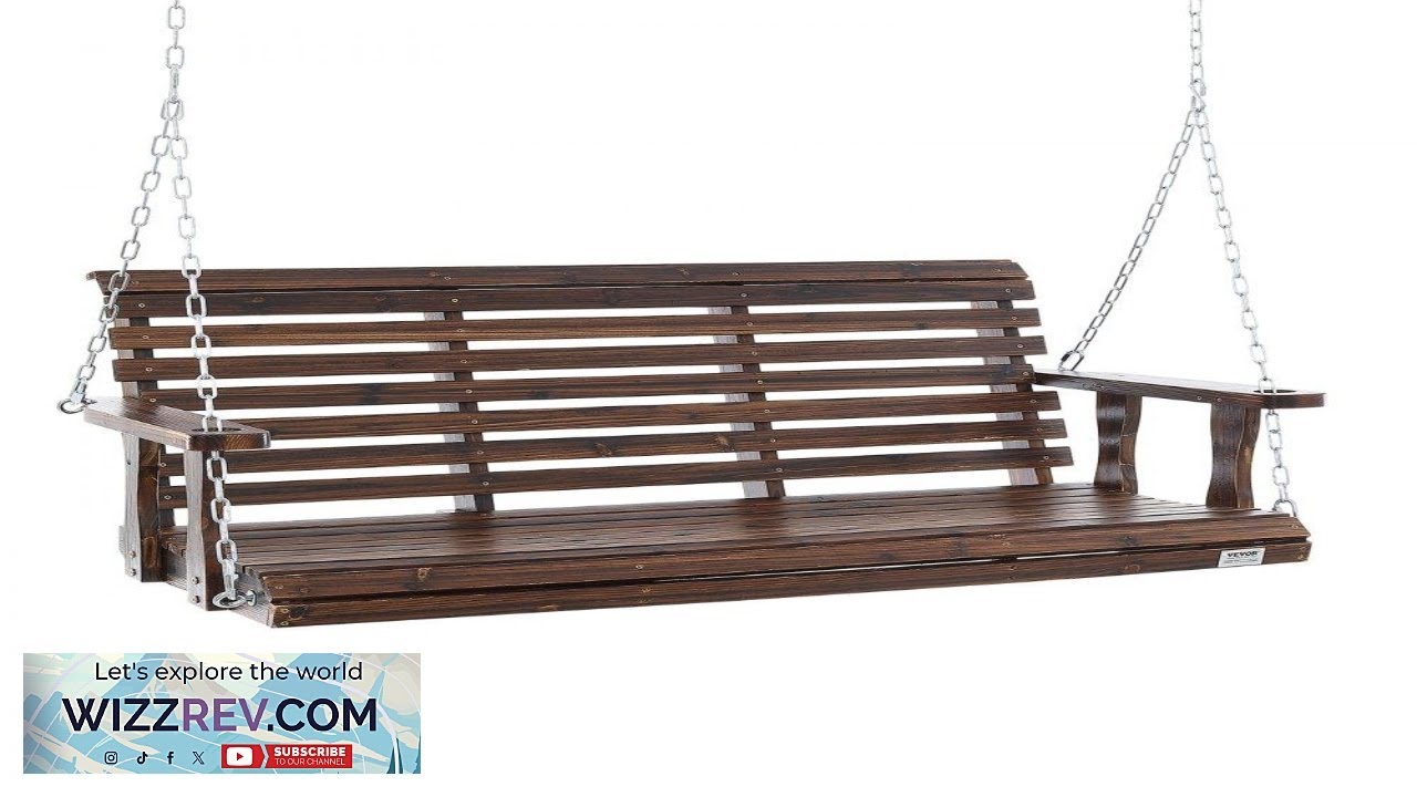 VEVOR Wooden Porch Swing 4.5 ft Patio bench swing for Courtyard