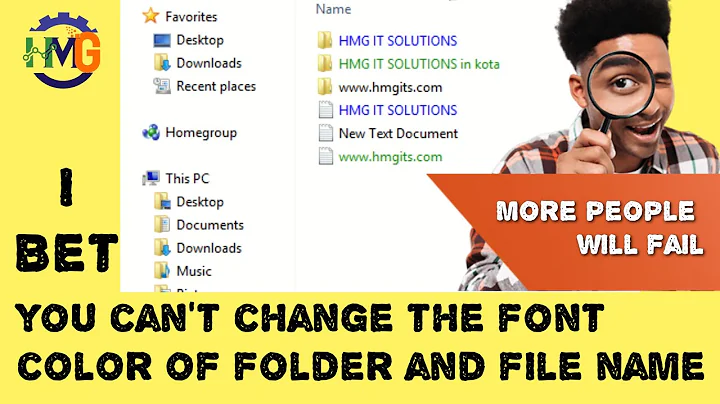 How to change the font color of folder and file name