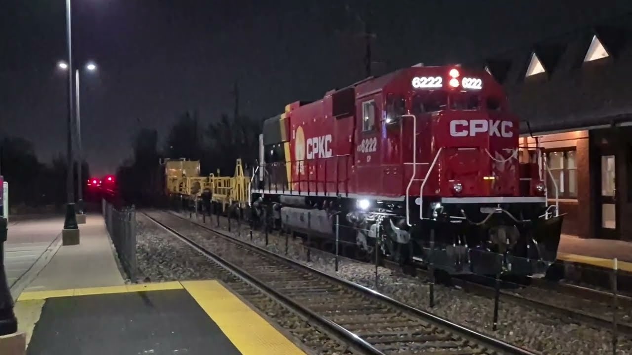 Car drives on tracks! CPKC SD60 leads CWR, CP 7021, more at Northbrook