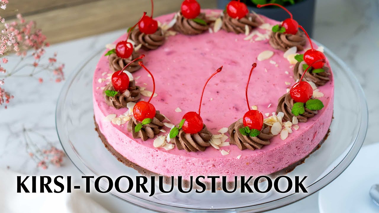 Küpsetamata toorjuustukook kirssidega