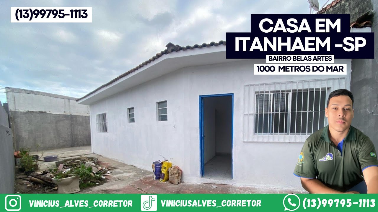 (VENDIDO)Casa lote inteiro no belas artes em itanhaem A 1000 metros do mar !13997951113