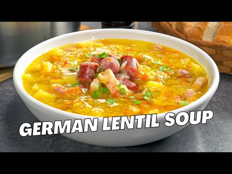 German LENTIL SOUP in 30 Minutes! Linsensuppe – EASY SAUSAGE LENTIL SOUP Recipe by Always Yummy!