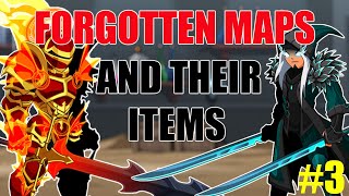 AQW Forgotten Maps And Their Items #3 | Flame Guardian - Underworld Infiltrator - Blacksea Captain